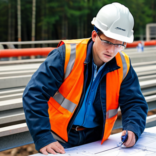 Home 6 Electrical Engineer Bridging Theory and Practice**
"A young, professional electrical engineer, fully clothed in appropriate work attire (hard hat, safety vest, work boots), consulting a blueprint on a construction site. In the background are exposed pipes and wiring, showcasing the gap between the idealized diagram and the complex reality. Focused expression, holding a multimeter. Safe for work, appropriate content, perfect anatomy, natural proportions, professional, well-lit, daytime, overcast sky."
**