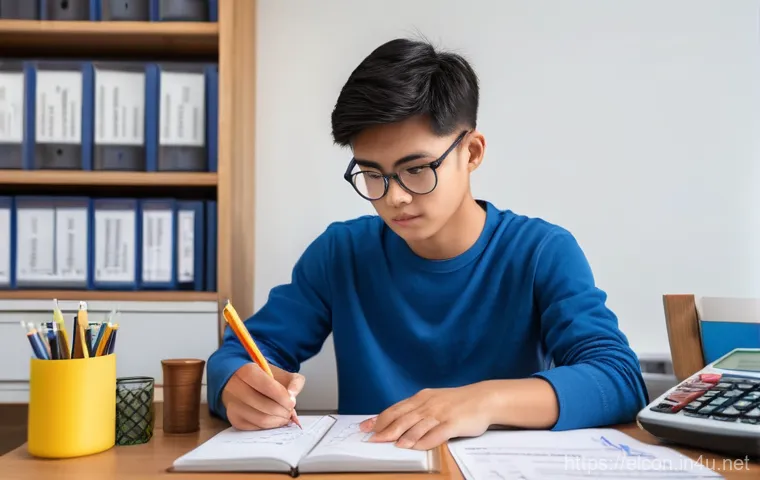 전기공사 실기 준비를 위한 모의 문제 - A diligent young adult student (gender-neutral, wearing casual but modest attire like a t-shirt and ...