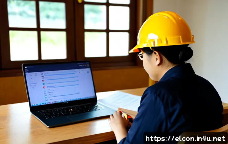 전기공사 자격증 공부 커뮤니티 활용법 - Photorealistic home study scene for an electrical construction certification learner, mature adult s...